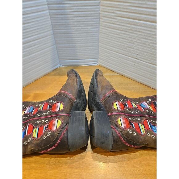 Ariat Desert Diva Leather Western 10023077 Youth Size 5 Colorful Embroidery - Picture 3 of 11
